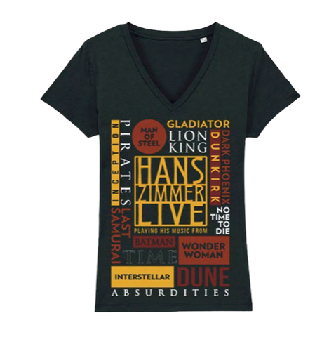 Black HZ Ladies V Neck T Shirt